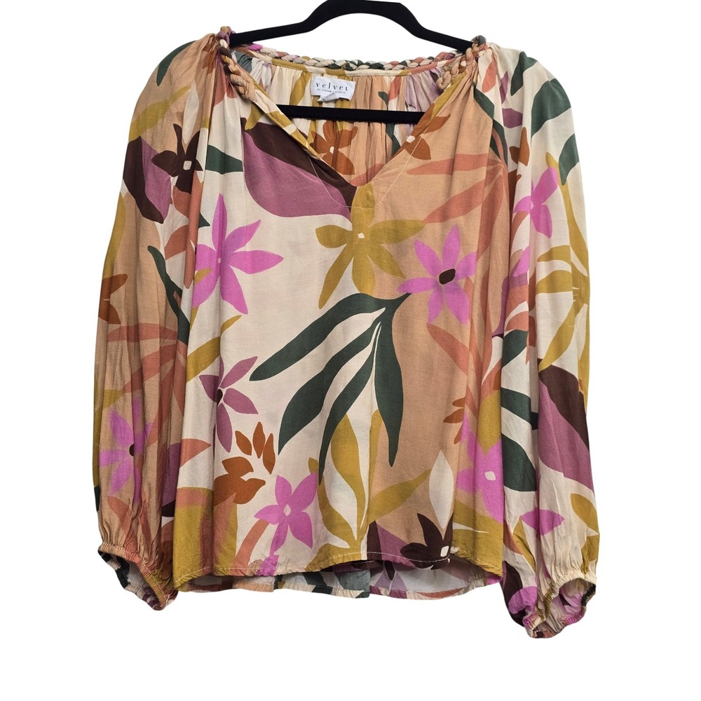 Velvet Graham & Spencer Floral Boho Blouse Romantic Effortless Soft Girl Small - Picture 4 of 7